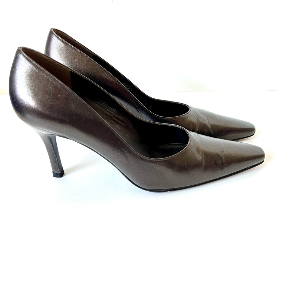 Stuart Weitzman Brown Pearlized Pointed Toe Pumps… - image 6